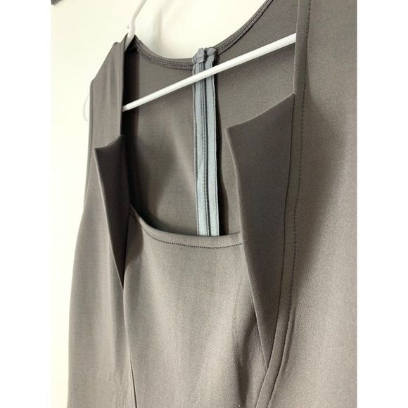 Women’s Tom’s ware grey size large peplum scuba dress sleeveless stretch 5710 - Picture 5 of 10